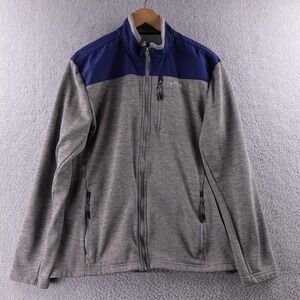 ORVIS Mens L Fleece Jacket Blue Gray Colorblock‎ Full Zip Outdoor Camp Hiking